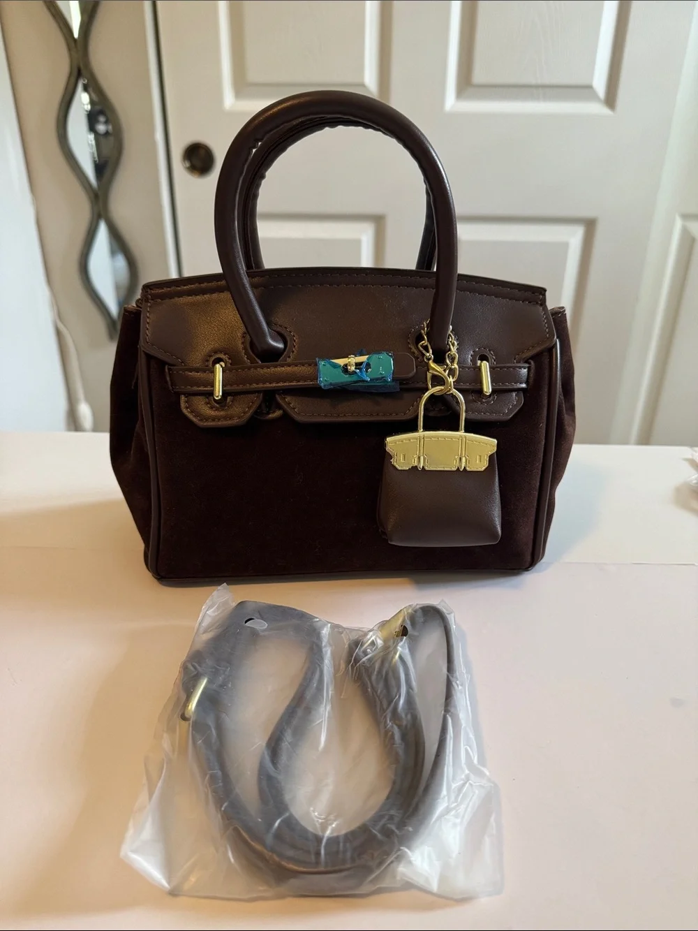 Vegan and Faux Suede Mini Satchel